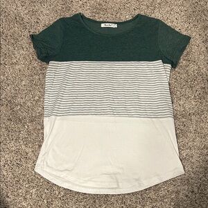 Vanity Green and White Striped Tee